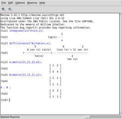 Computer algebra system -- x interface