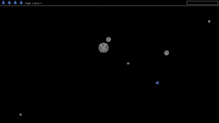 Asteroids game with powerups and color graphics