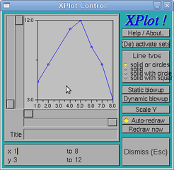 simple on-screen x-y column data plotter