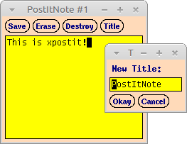 simple postit program on X with I18N support
