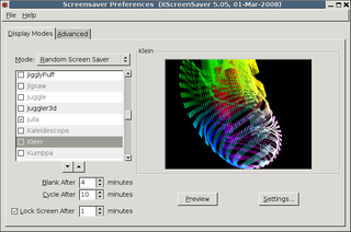 Screensaver daemon and frontend for X11
