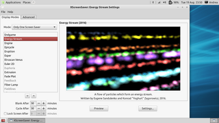 Screensaver daemon and frontend for X11