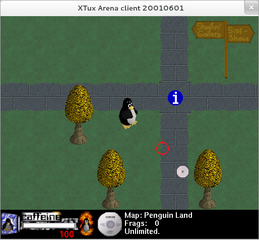 arcade game featuring Free Software mascots