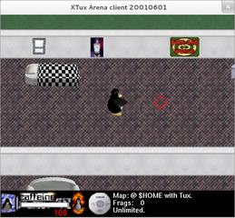 arcade game featuring Free Software mascots