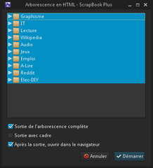 HTML export dialog