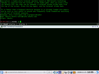 Quake-style terminal emulator based on KDE Konsole technology