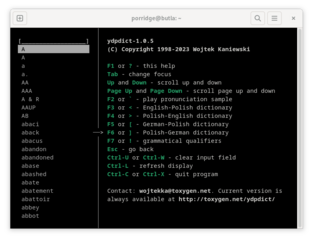 interface for Collins and Langenscheidt dictionaries