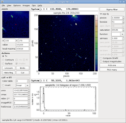 FITS image display and simple analysis