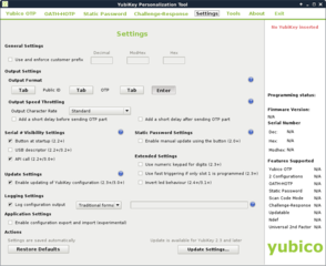 Settings Tab