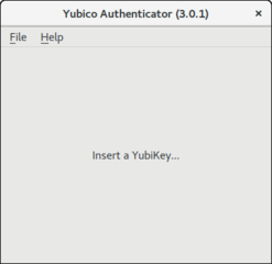 At startup, without a Yubikey plugged in