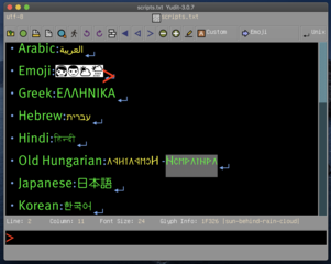Unicode text editor (arch-dependent binaries)