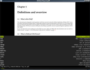 vi-style ":commands", with TAB completion