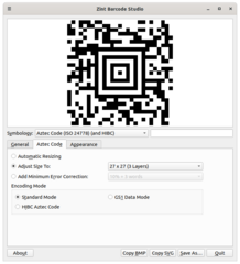 Zint Barcode Studio, a QT frontend to zint