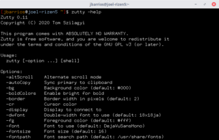 Efficient full-featured X11 terminal emulator